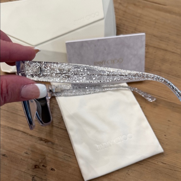 Jimmy Choo Silver Glitter Sunglasses